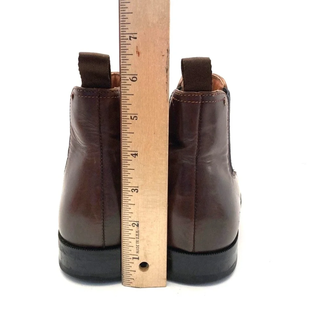 Florsheim Brown Leather Belfast Chelsea Boots Mens 7 M Plain Toe Plaid Gore